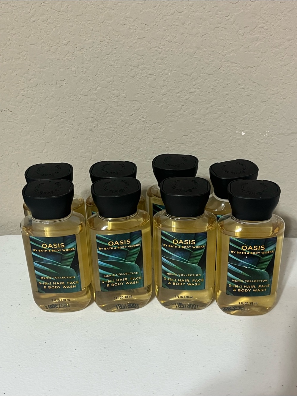 NEW Bath & Body Works Mens Oasis 3-in-1 Hair, Face, & Body Wash 3oz 8PK